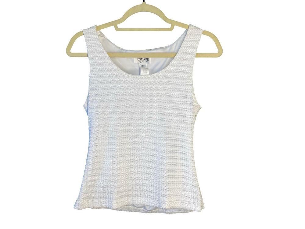 XSCAPE by Joanna Chen Tank Top Womens Medium White Classic Y2K Vintage Pullover